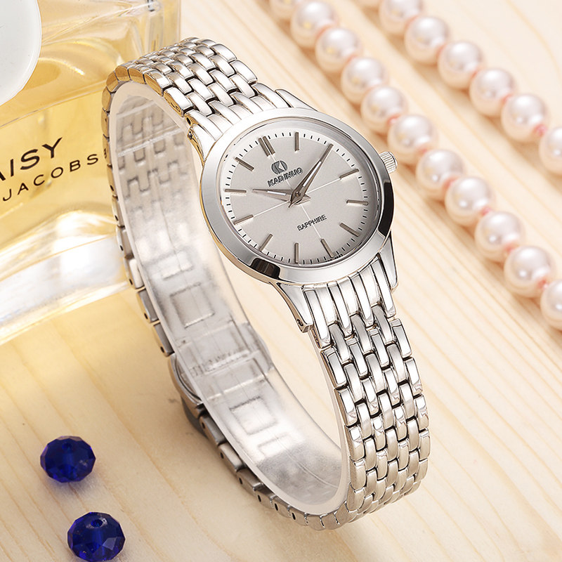 卡迪诺简约超薄女士手表正品防水精钢石英女表国产腕表