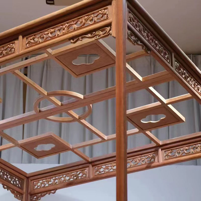 缅甸花梨四柱架子床新中式实木拔步老式缅花拔步床