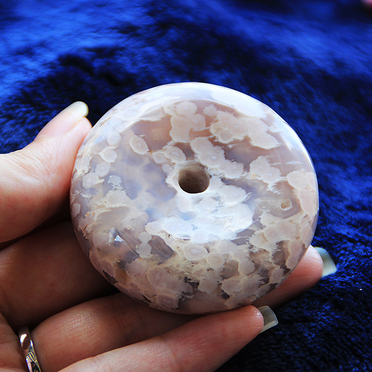 冰透毛衣玛瑙雪花紫色白紫色樱桃如恒雪天然平安扣手镯