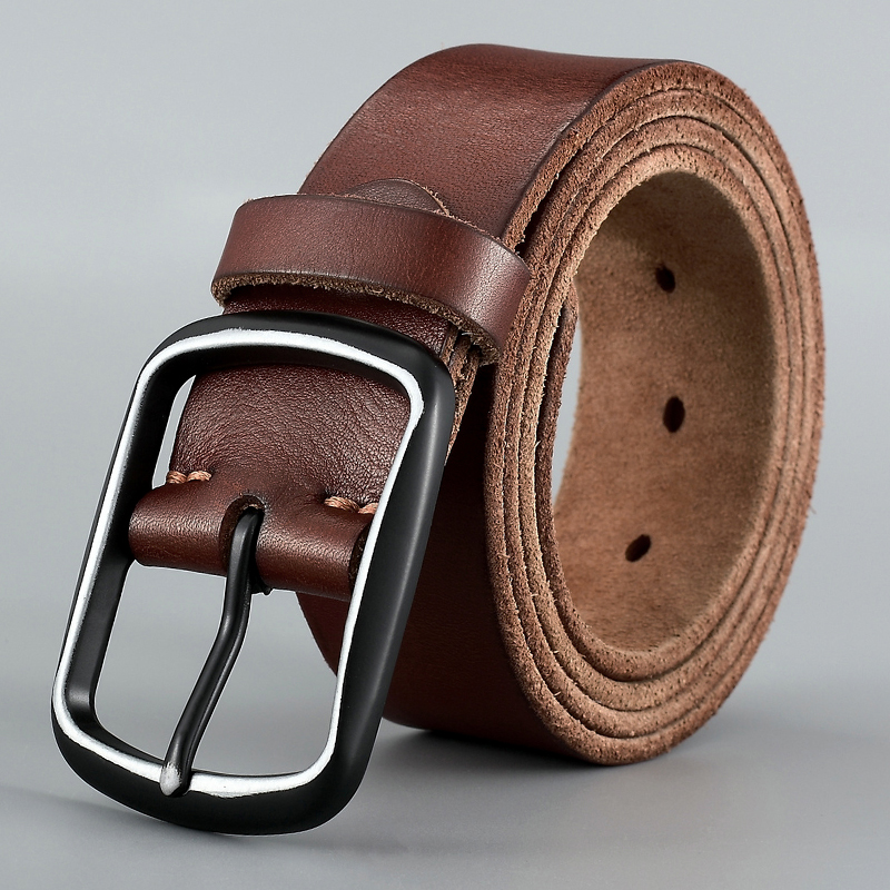 皮带真皮男士针扣头层纯牛皮休闲复古手工牛皮裤带中青年牛仔腰带