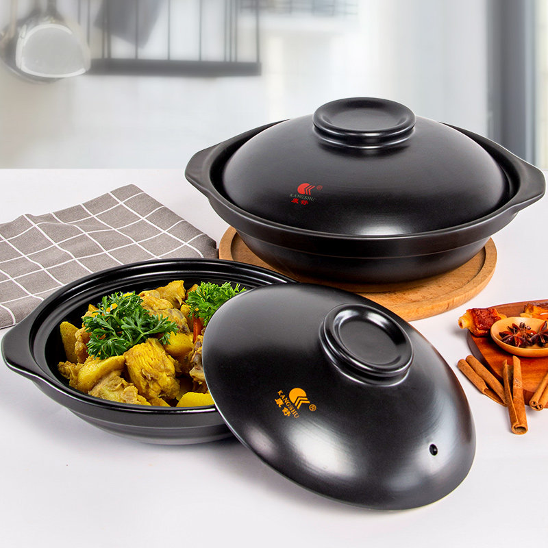 陶瓷康舒耐高温煲仔饭干烧不砂锅家用燃气炖锅砂锅