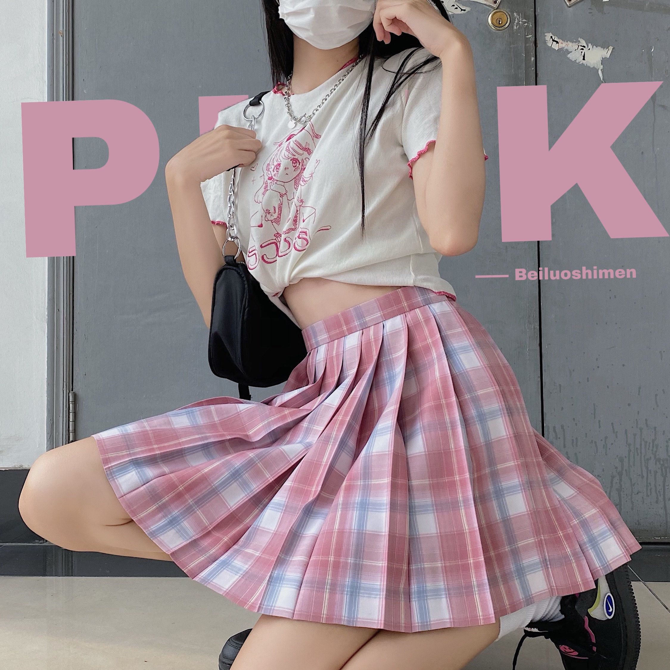 北落师门告白挽歌粉色jk制服格裙百褶裙jk