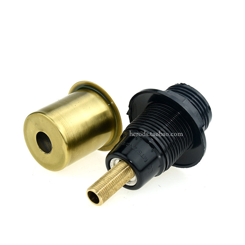 复古水晶台灯头灯杯全黄铜灯杯灯头套灯罩卡头灯饰配件diy五金件