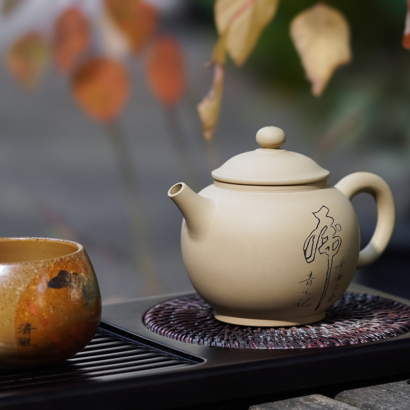 建水中式茶具功夫茶功夫古风复古老虎紫陶白泥茶壶