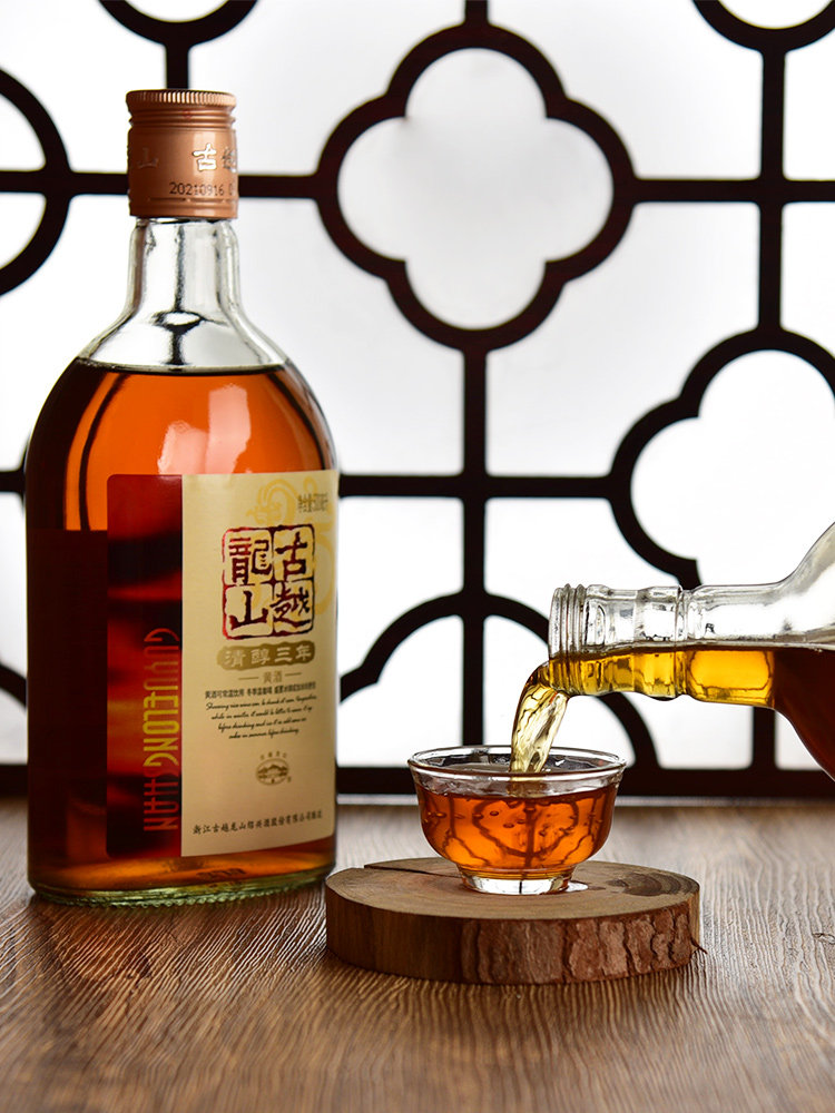 古越龙山绍兴黄酒清醇三年花雕500ml瓶装阿胶专用传统黄酒