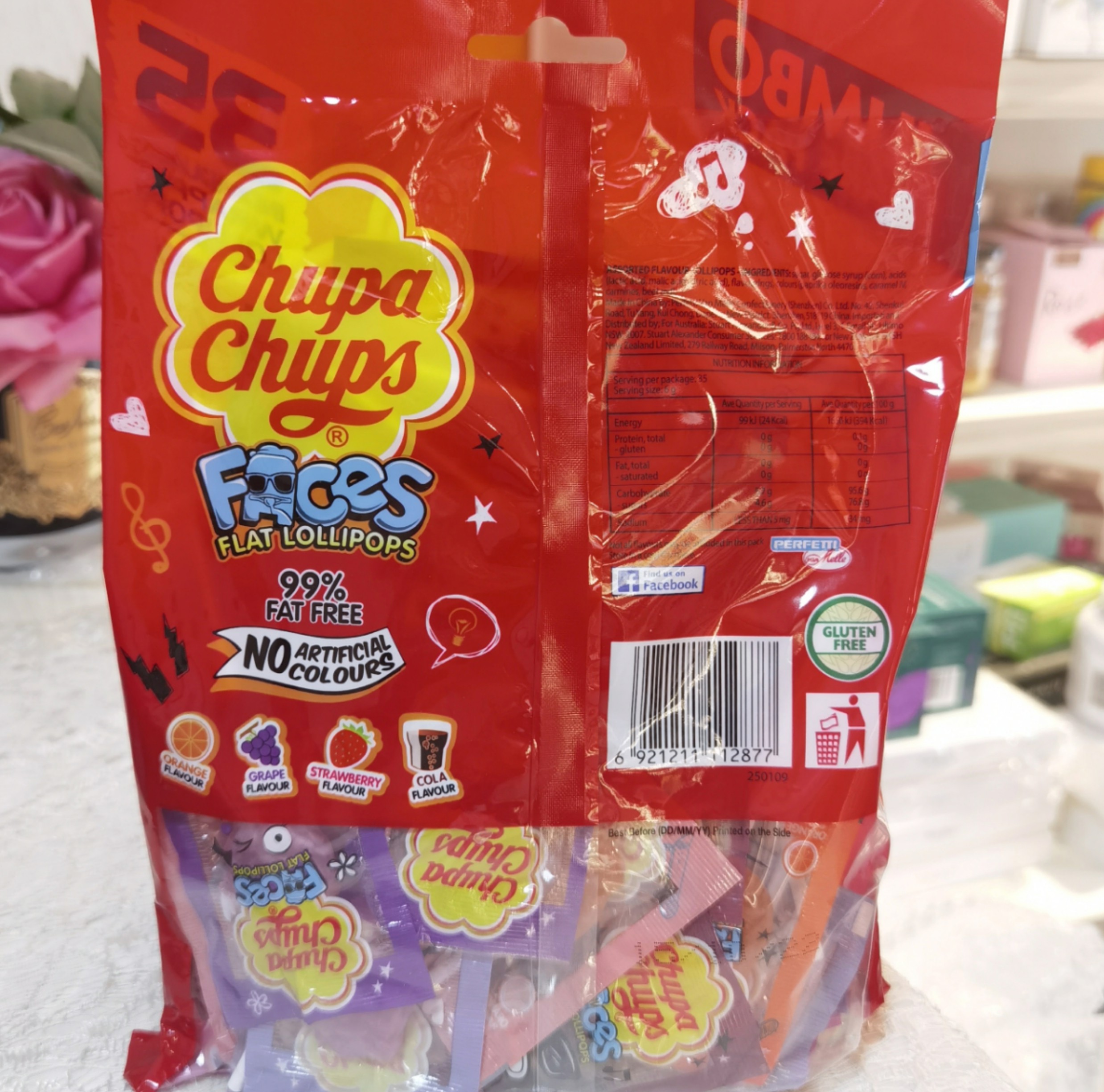 现货新西兰chupachups珍宝宝珠纯果果汁棒棒糖38支糖果