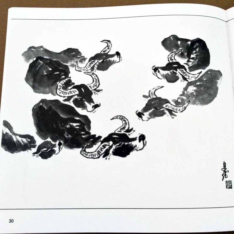 画牛百态 实用白描画稿 中国画工笔画精选数十幅牛动物画谱 名家绘画