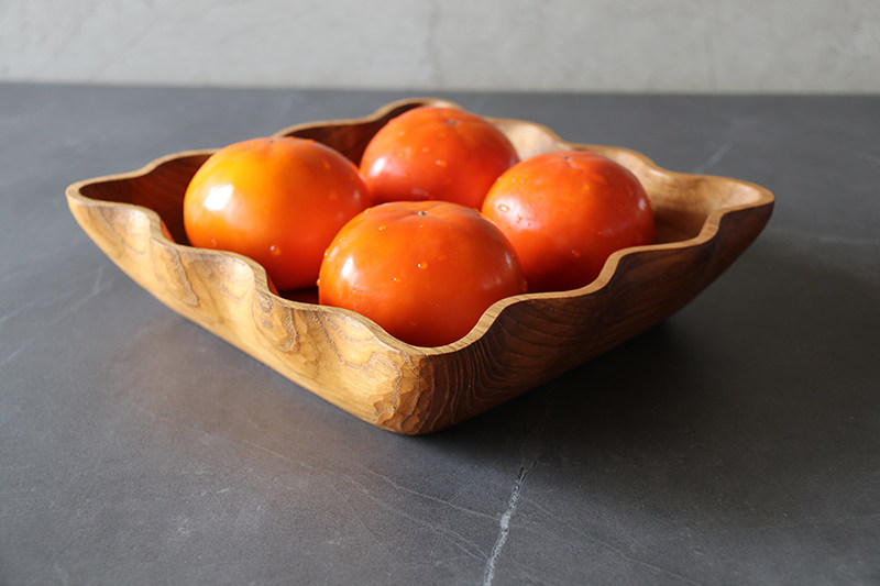 手工明院木器野生柚木托盘原创工整茶盘餐用托盘