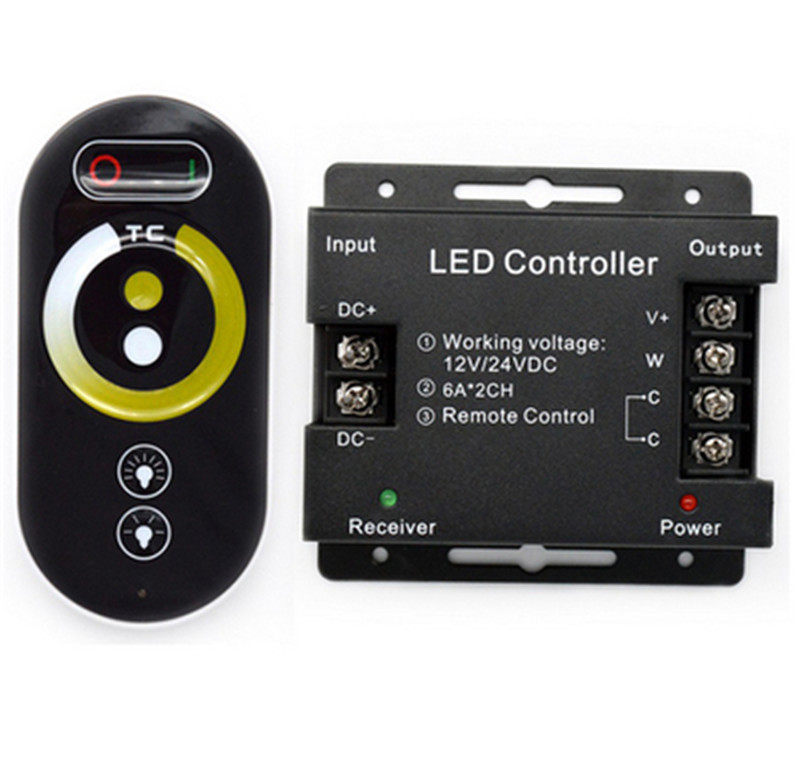 控制器led单色灯色灯双色调光调色12v24v无线灯具配件