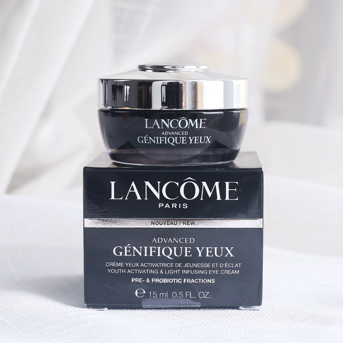 嫣然兰蔻小黑发光眼霜肌底精华凝霜15ml抗皱眼霜