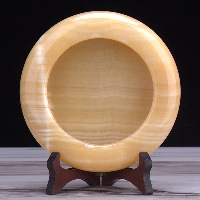 客厅圆形天然石头烟灰缸定制石材大号摆件办公室时尚烟灰缸