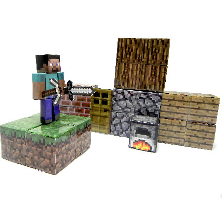 我的世界玩具纸模型手工minecraft游戏周边场景diy儿童益智拼插装