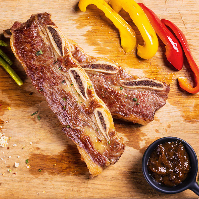 黑椒牛仔骨400g新鲜牛排冷冻半成品腌制生牛肉酒店餐饮铁板牛肋骨