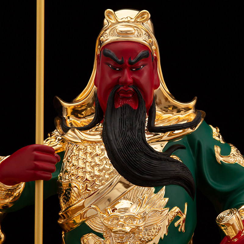 武财神关公公关二爷神像台湾铜鎏金招财招财供奉摆件