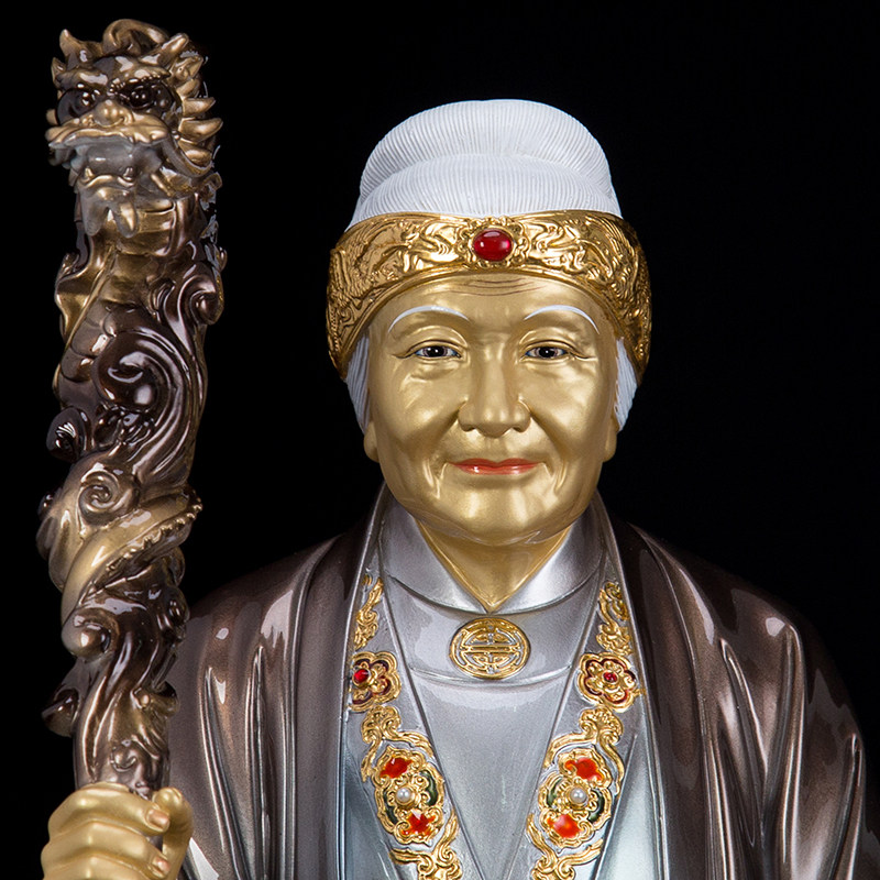 老太太神像纯铜彩绘妈妈胡黄常东北保家仙家护法摆件