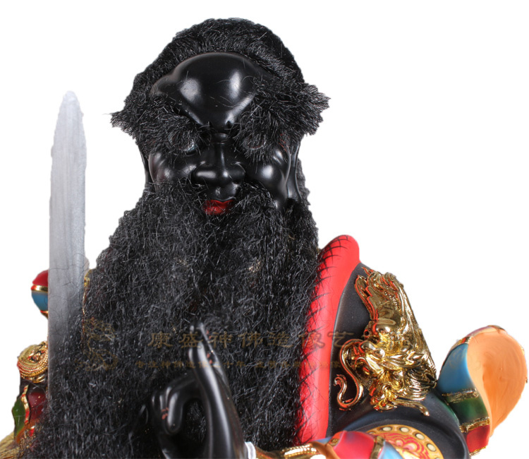 16寸坐法主公三公神像张公圣室内镇避邪风水摆件摆件