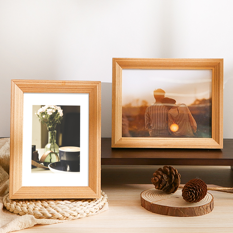 相框框架ins8寸木框实木简约相片摆台照相相框