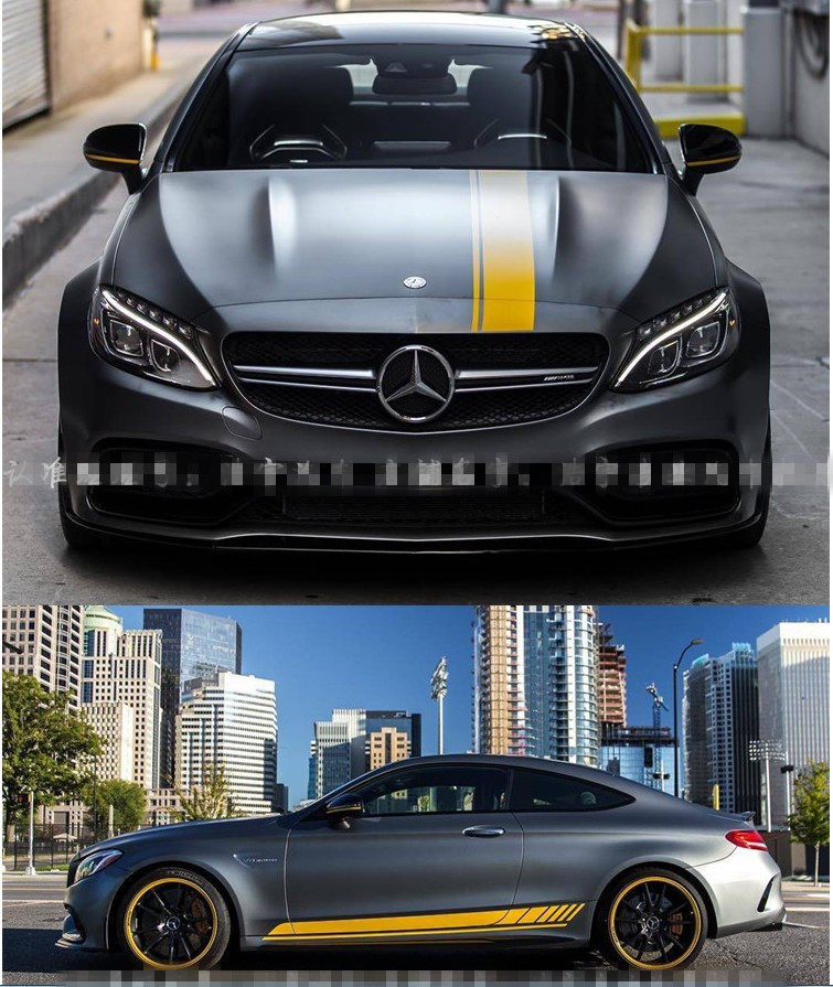奔驰改装c63车贴拉花c200lclaamg装饰车身汽车装饰贴
