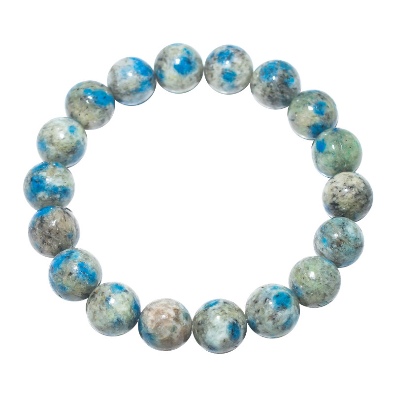 灵石之约天然水晶k2手链手串蓝绿黑云云母孔雀石手镯