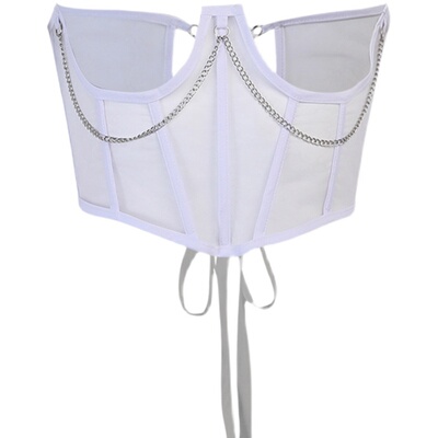 22518p链条托胸束腰欧美潮流气质通勤修身绑带式腰塑身腰封