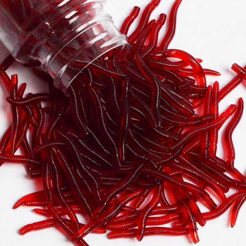 鱼饵仿真野钓红虫假饵冬季鲫鱼仿生蚯蚓假虫路亚饵