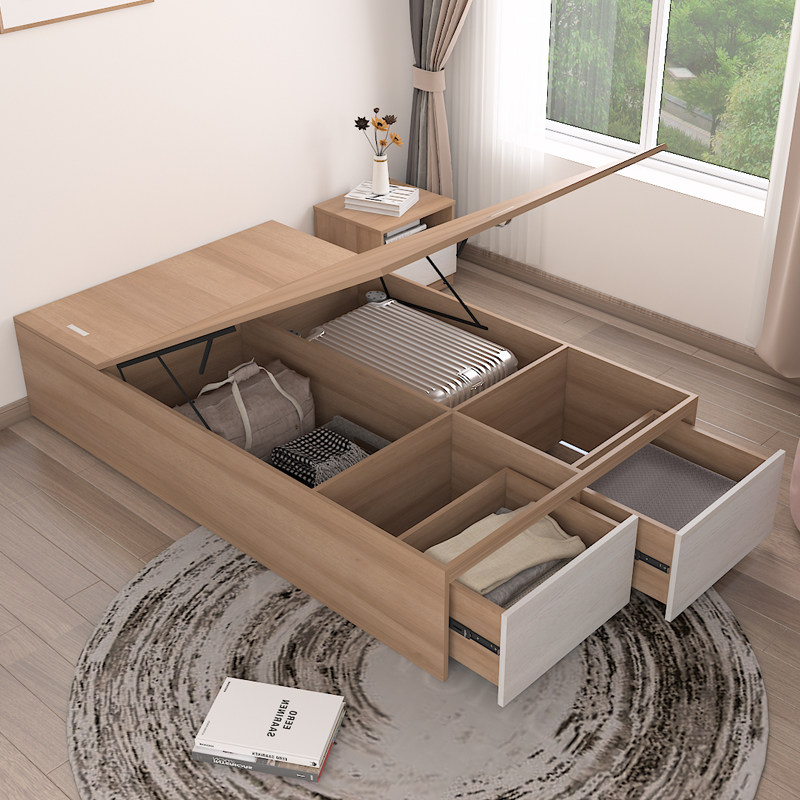 定制气压床箱床头床高箱榻榻米床尾抽屉小户户型板式床