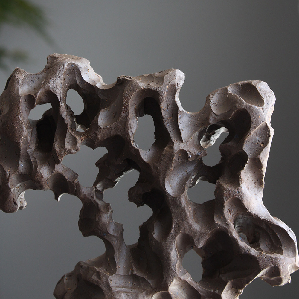 摆件景德镇创意手工雕刻陶瓷假山山石复古家居饰品摆件