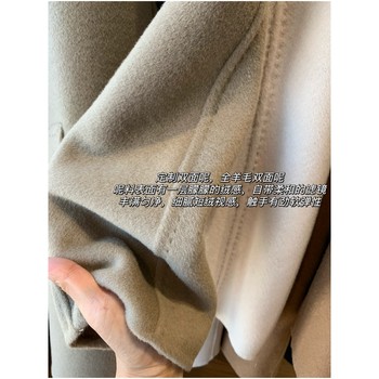 Italian M Home! Classic 100 virgin wool waist-cut double-breasted woolen coat double-sided small-sided woolen coat for women winter