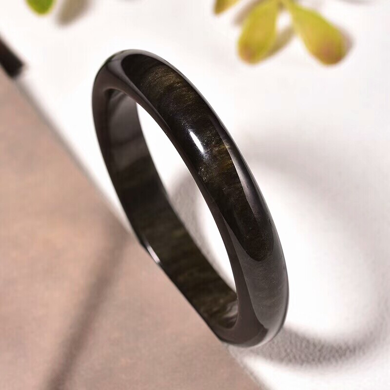 开光天然金曜石新款手镯招财辟邪转运手镯