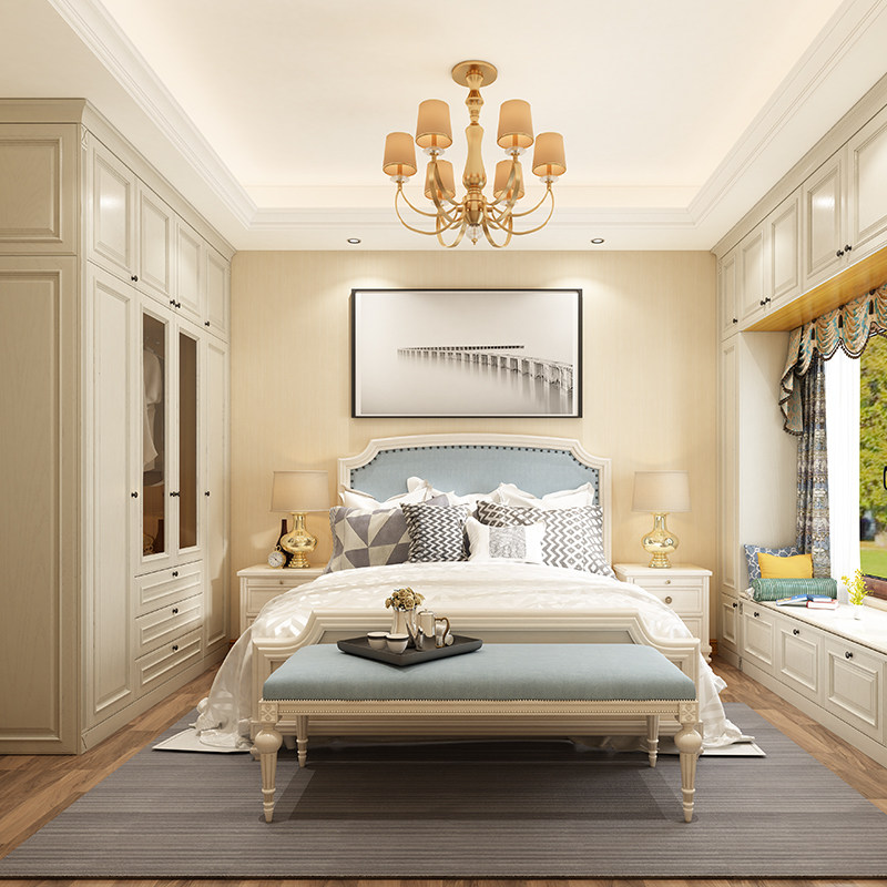 兔宝宝全屋定制轻奢家具卧室走入式衣帽间衣柜门一门到顶整体家装