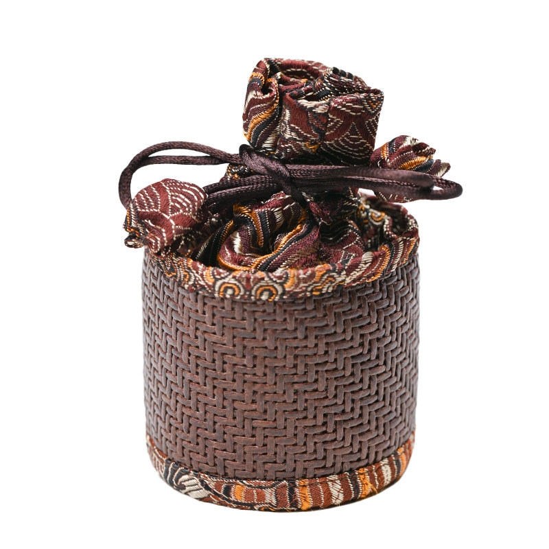 茶杯藤编杯布艺收纳便携保护笼竹杯功夫茶茶道配件茶道