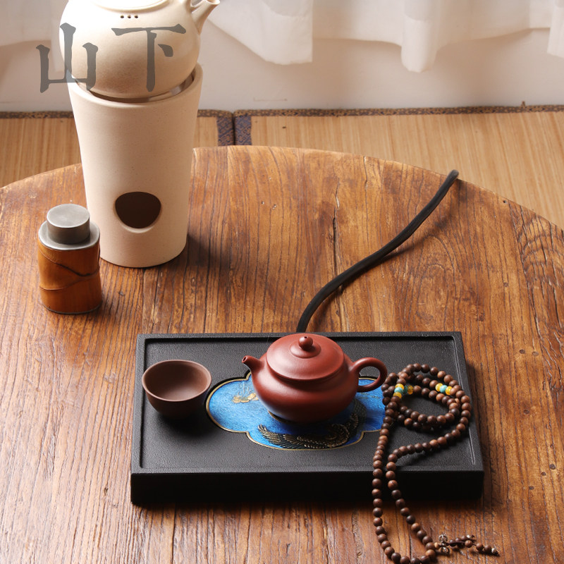 乌金石茶盘套装办公家用壶承迷你茶海创意天然茶道