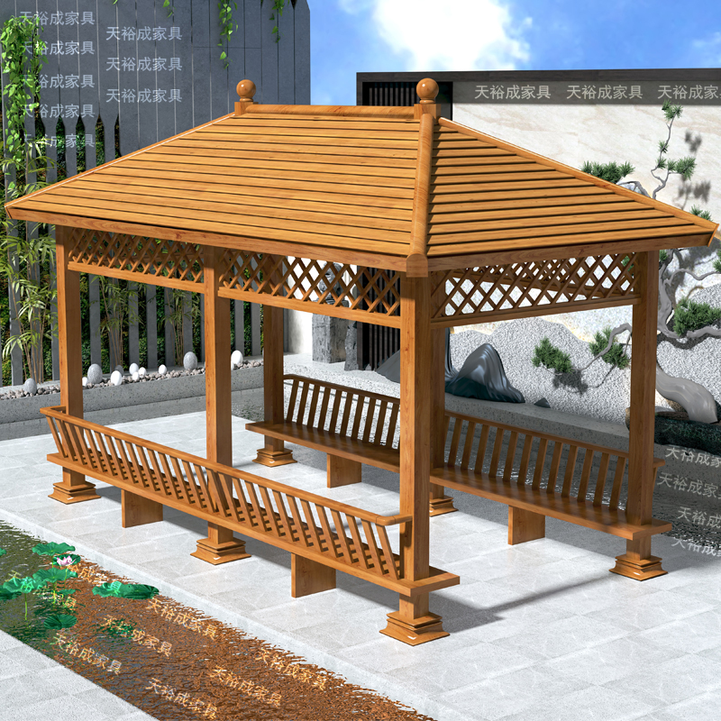 凉亭户外庭院古建铝合金室外别墅花园长廊欧式木屋凉亭