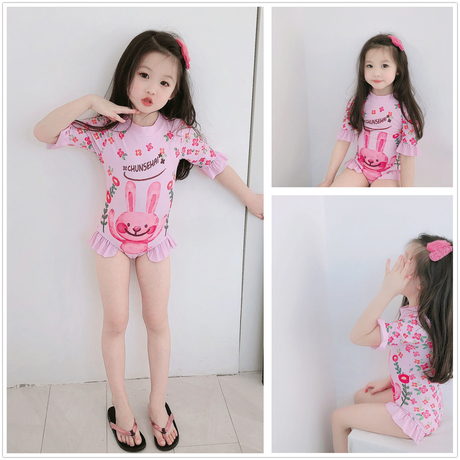 女童游泳衣三岁儿童童女宝宝泳装公主幼儿小童泳衣裤