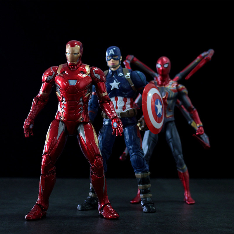 正版漫威手办限量版全套复联4 钢铁侠手办蜘蛛侠美国队长灭霸模型