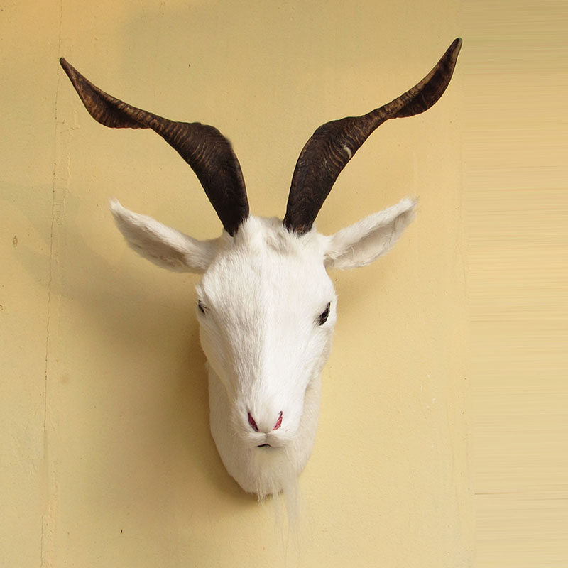 羊头动物仿真山仿真壁挂墙挂火锅店羊肉肉店挂饰壁饰