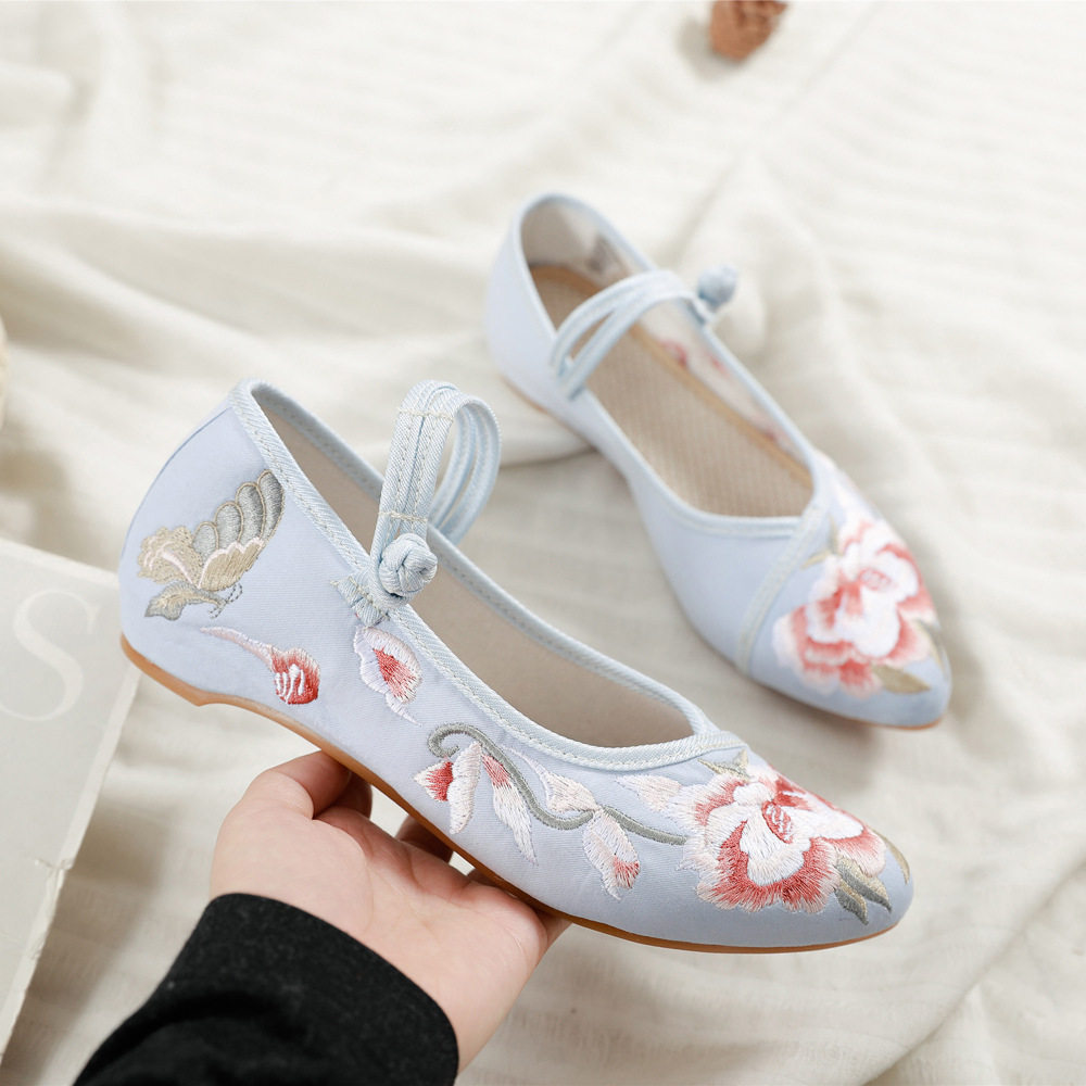 少女成人刺绣单鞋网红现货魏晋敦煌飞天影视单鞋