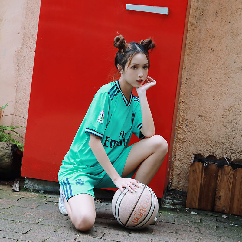 队服定制套装女生足球服装宽松球衣短袖学生足球服
