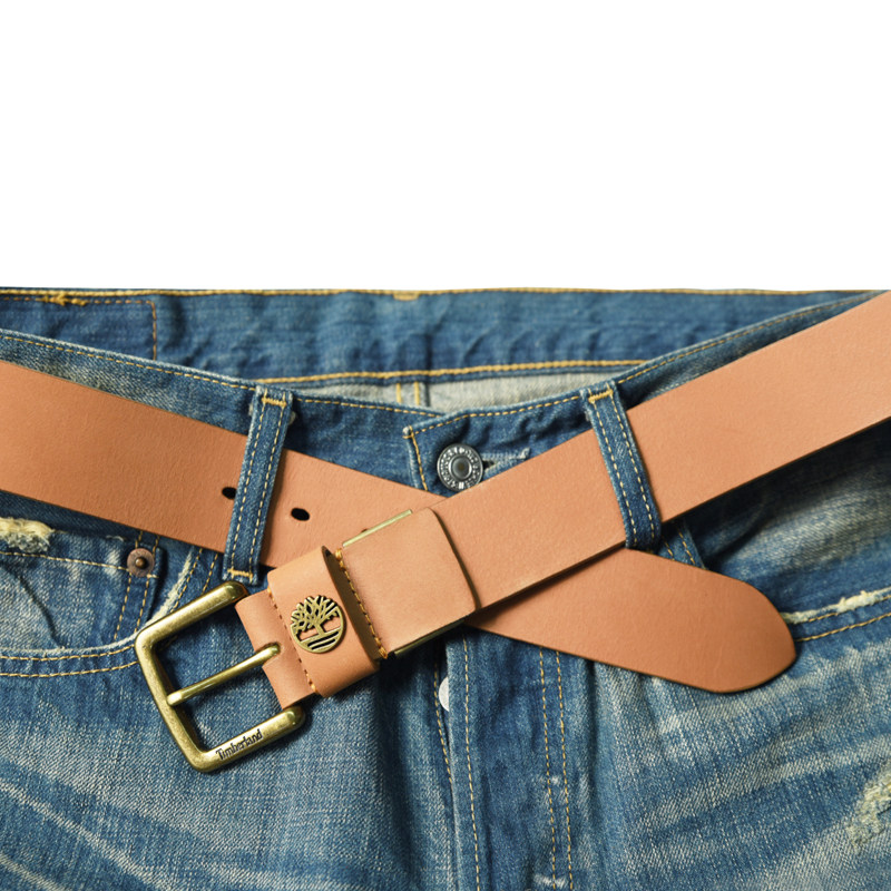 正品timberland添柏岚真皮皮带男士潮流年轻人休闲针扣腰带礼盒装