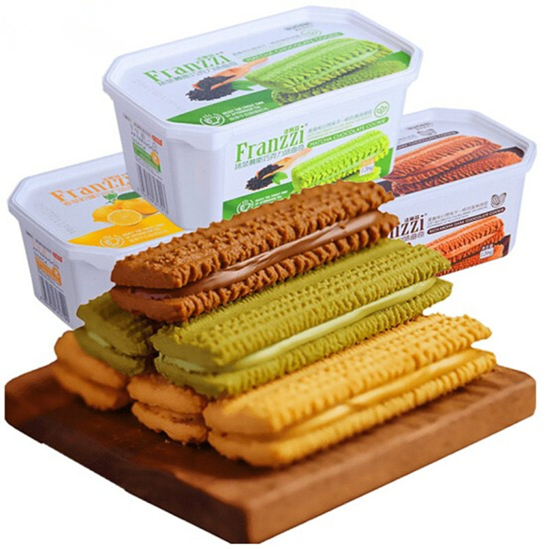 sunssi法丽兹抹茶香香草酸奶巧克力夹心曲奇饼干曲奇饼干