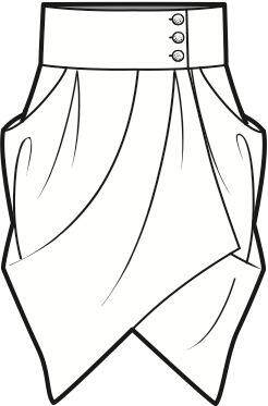 2020春夏女士半身裙a字群百褶裙款式图新款女装款式设计素材图集