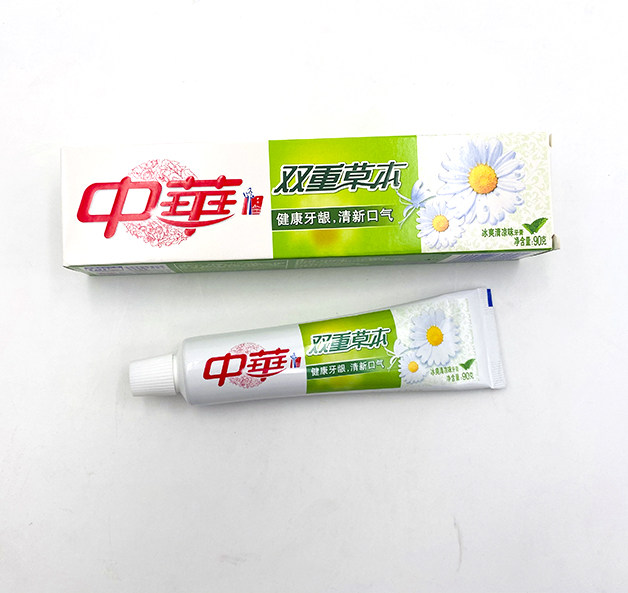 草本牙膏中华中草药90g双重金银花冰爽清凉单支包牙膏