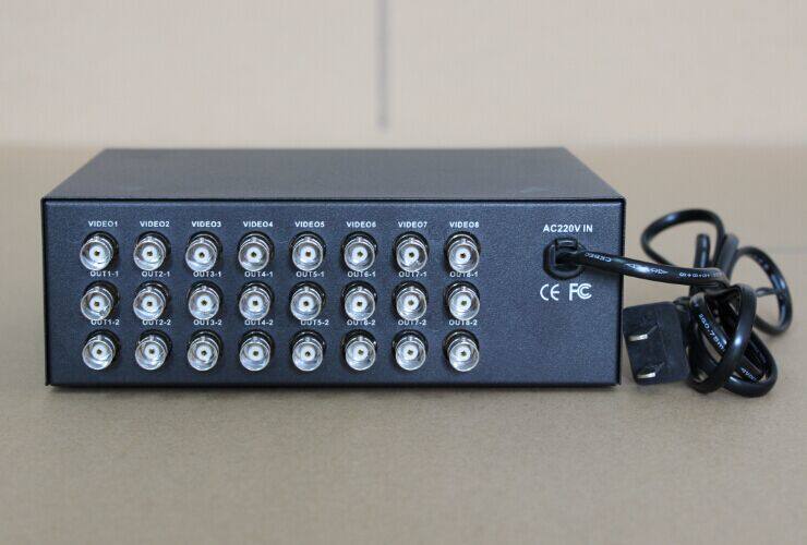 16出bnc监控视频分配器八进十六摄像机信号频器分配器