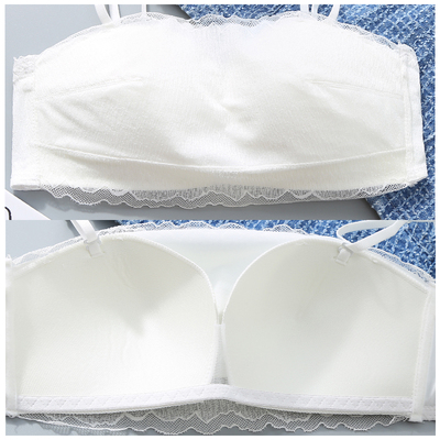 抹胸走光薄杯蕾丝钢圈肩带透气少女薄款内衣夏季文胸