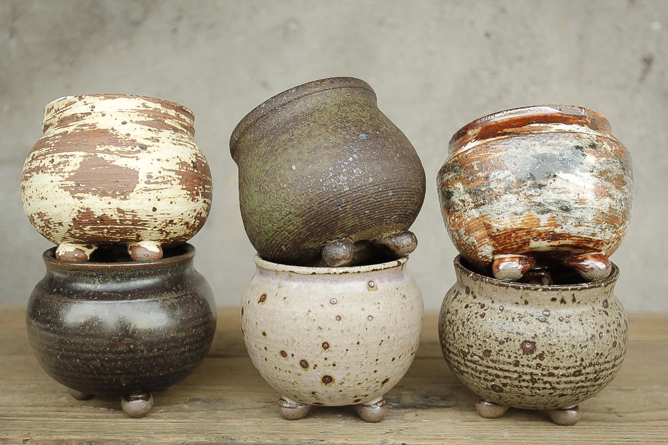 景德镇 精品 复古粗陶花盆 柴烧小号 仿古小中号 手工盆一物一拍