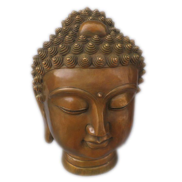 开光纯铜佛头铜像如来佛祖头像佛头佛首铜器铜雕风水佛具饰品摆件