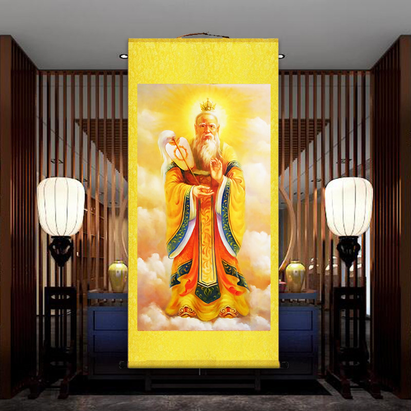 太上老君画像挂画三清神像太清道德天尊老子国画