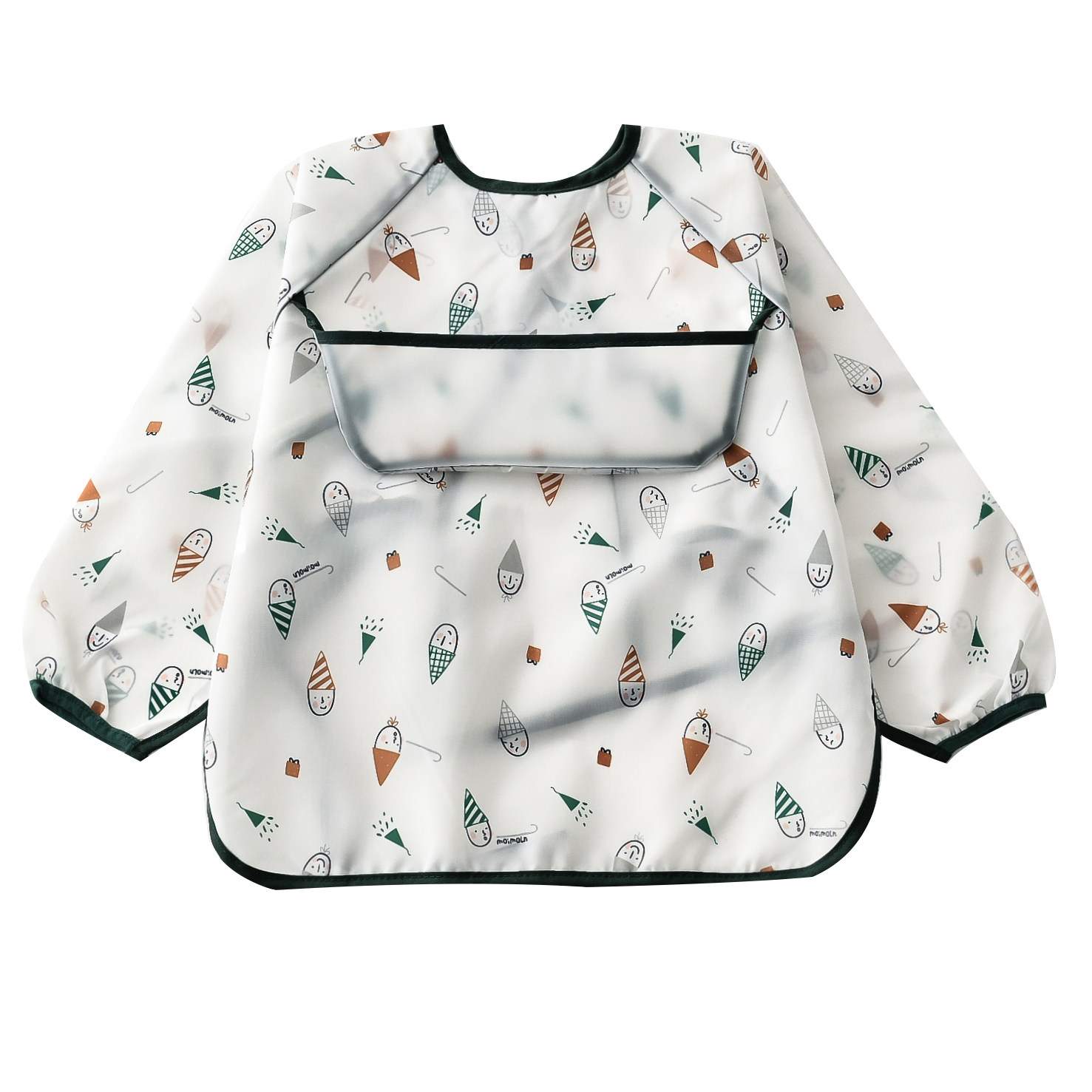 全身防水轻薄柔软围兜长袖婴儿罩衣雨伞儿童婴幼儿吃饭反穿衣