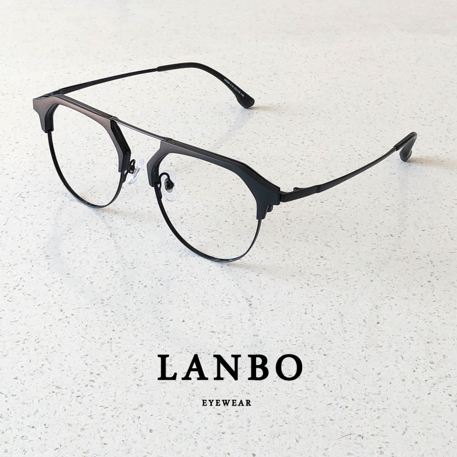 2022新款单梁不规则半圆大框眼镜架大脸雅痞黑色眼镜架