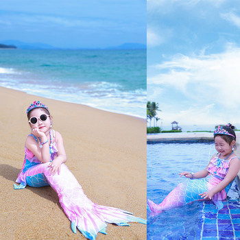 2024 summer ໃຫມ່ເດັກຍິງ swimsuit ເດັກນ້ອຍ mermaid ຫາງເດັກນ້ອຍ mermaid costume Princess skirt split swimsuit